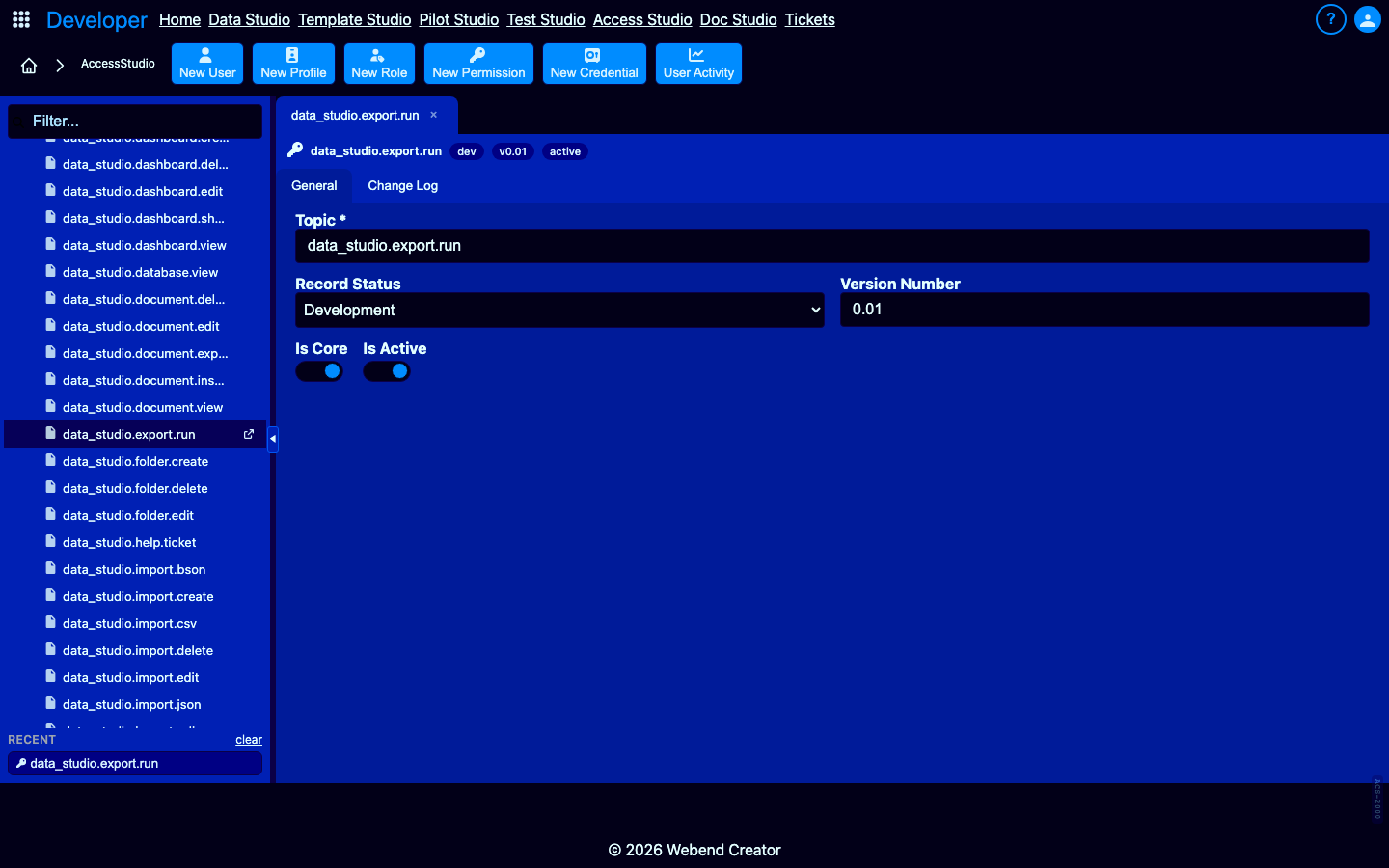 Permission record editor