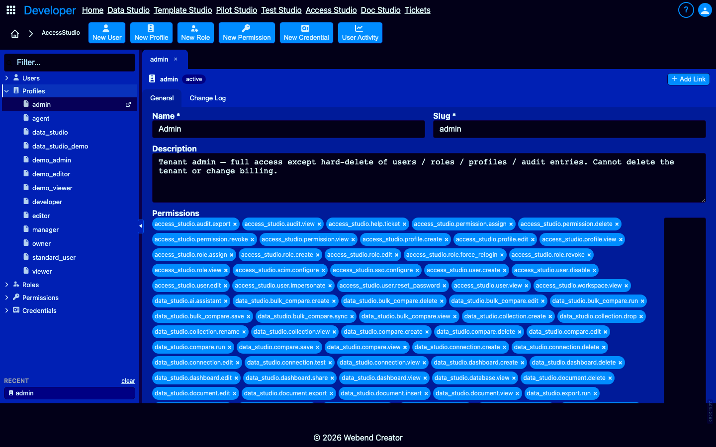 Profile editor