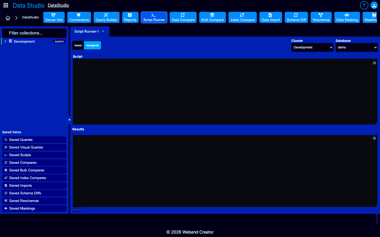 Script Runner tab