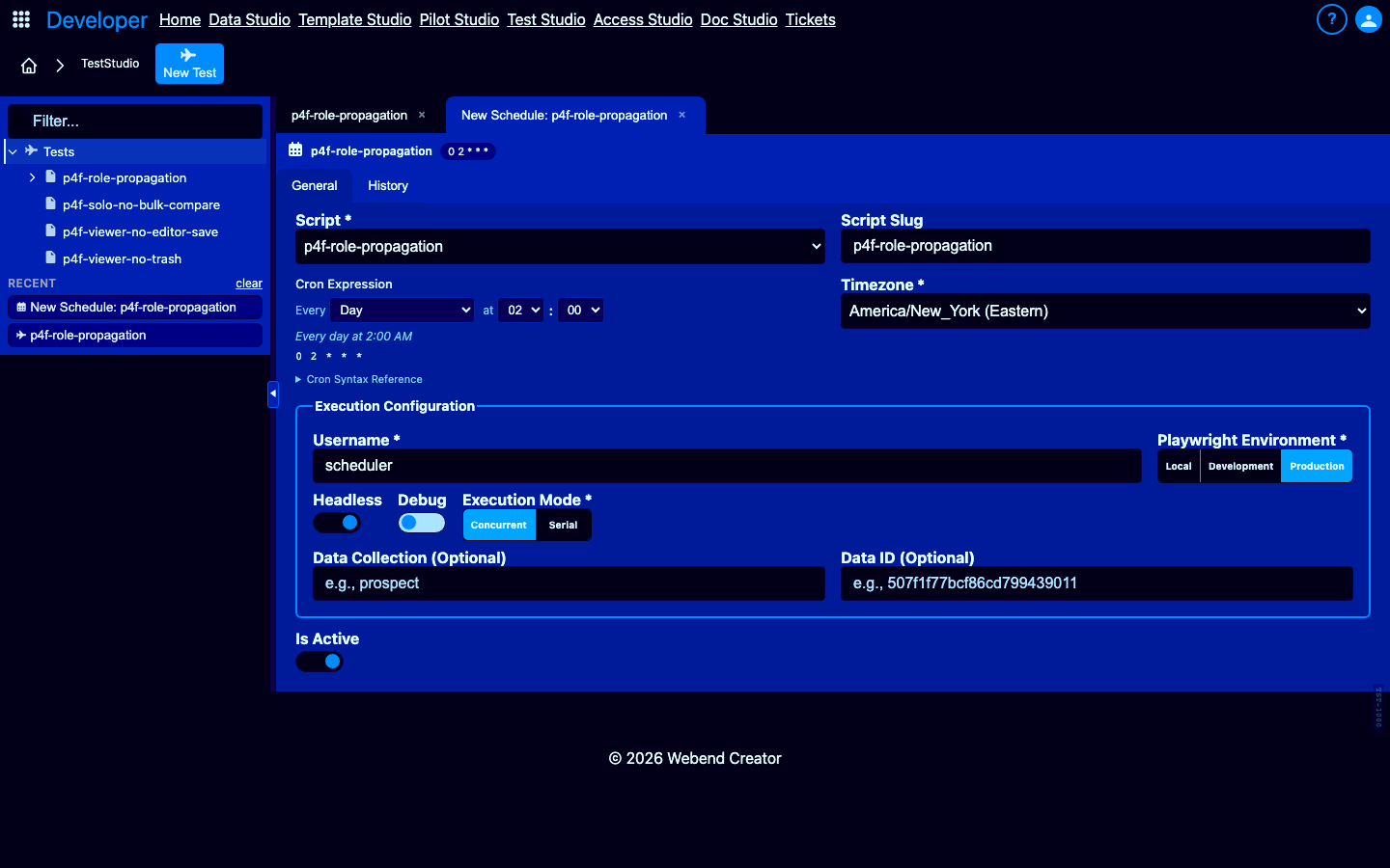 Schedule editor